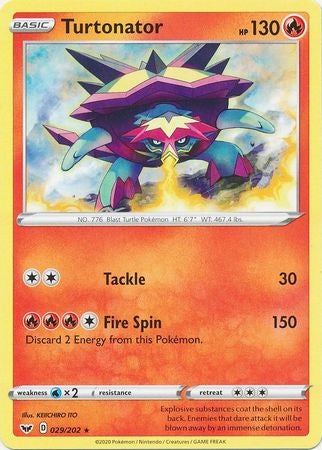 Pokemon Card Sword and Shield 029/202 29/202 Turtonator Rare