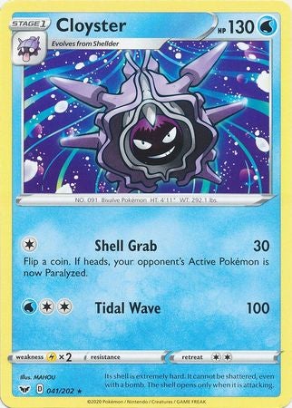 Pokemon Card Sword and Shield 041/202 41/202 Cloyster Rare