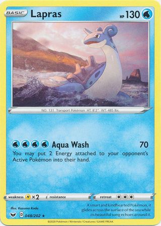 Pokemon Card Sword and Shield 048/202 48/202 Lapras Rare