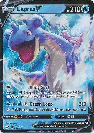 <transcy>Pokemon Card Schwert und Schild 049/202 49/202 Lapras V Ultra Rare</transcy>