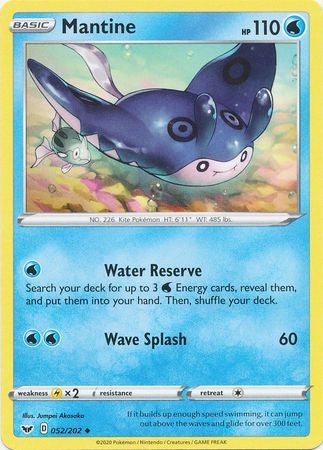 <transcy>Pokemon Card Schwert und Schild 052/202 52/202 Mantine Gelegentlich</transcy>