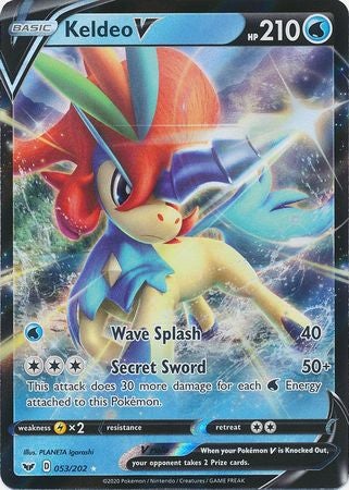 <transcy>Pokemon Card Schwert und Schild 053/202 53/202 Keldeo V Ultra Rare</transcy>