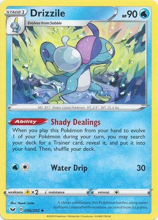 Pokemon Card Sword and Shield 056/202 56/202 Drizzile Uncommon