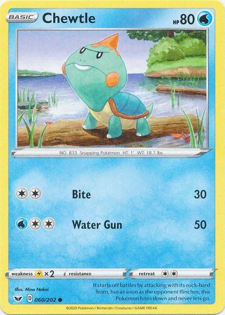 <transcy>Pokemon Card Schwert und Schild 060/202 60/202 Chewtle Common</transcy>