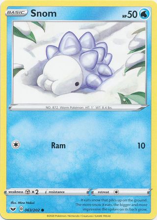 Pokemon Card Sword and Shield 063/202 63/202 Snom Common