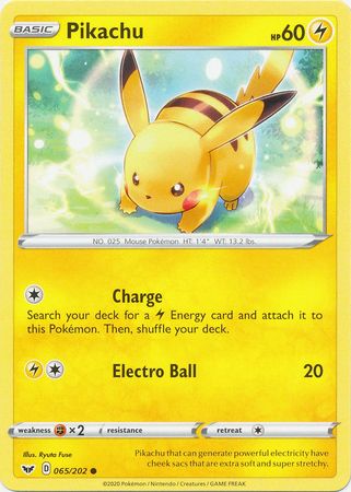 <transcy>Pokemon Card Schwert und Schild 065/202 65/202 Pikachu Common</transcy>