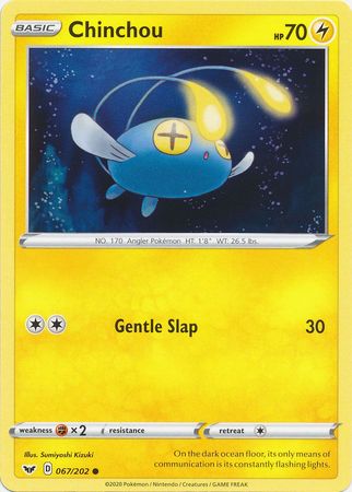 <transcy>Pokemon Card Schwert und Schild 067/202 67/202 Chinchou Common</transcy>