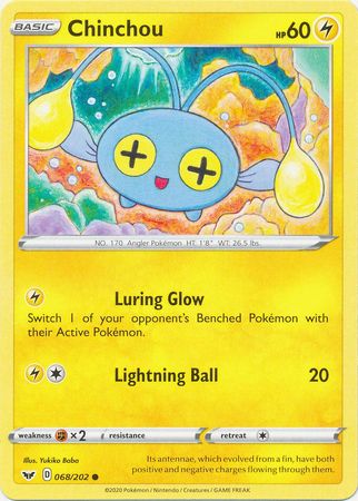 <transcy>Pokemon Card Schwert und Schild 068/202 68/202 Chinchou Common</transcy>