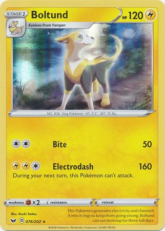 <transcy>Pokemon Card Schwert und Schild 076/202 76/202 Boltund Holo Rare</transcy>