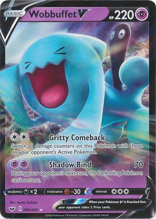 Pokemon Card Sword and Shield 086/202 86/202 Wobbuffet V Ultra Rare