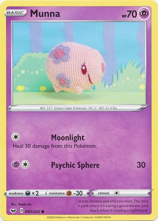 <transcy>Pokemon Card Sword and Shield 087/202 87/202 Munna Common</transcy>