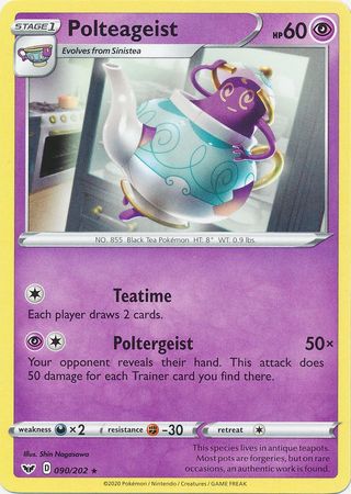 <transcy>Pokemon Card Schwert und Schild 090/202 90/202 Polteageist Rare</transcy>