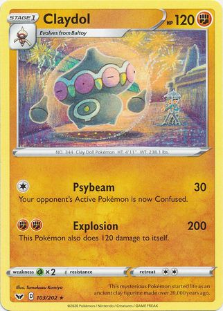 Pokemon Card Sword and Shield 103/202 Claydol Rare