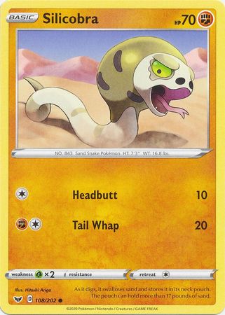 <transcy>Pokemon Card Schwert und Schild 108/202 Silicobra Common</transcy>