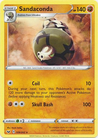 <transcy>Pokemon Card Schwert und Schild 109/202 Sandaconda Rare</transcy>