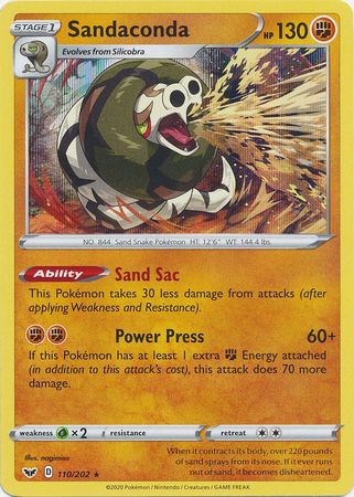 Pokemon Card Sword and Shield 110/202 Sandaconda Holo Rare