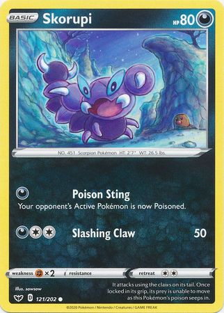 <transcy>Pokemon Card Schwert und Schild 121/202 Skorupi Common</transcy>