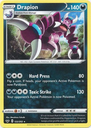 <transcy>Pokemon Card Schwert und Schild 122/202 Drapion Rare</transcy>