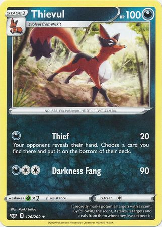 <transcy>Pokemon Card Schwert und Schild 126/202 Thievul Rare</transcy>