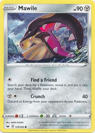 <transcy>Pokemon Card Sword and Shield 129/202 Mawile Common</transcy>