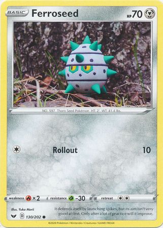 <transcy>لعبة Pokemon Card Sword and Shield 130/202 Ferroseed Common</transcy>