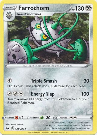 <transcy>لعبة Pokemon Card Sword and Shield 131/202 Ferrothorn Uncommon</transcy>