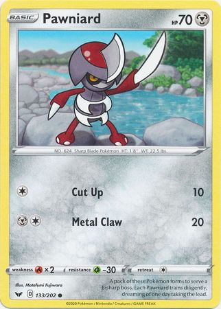 <transcy>Pokemon Card Schwert und Schild 133/202 Pawniard Common</transcy>