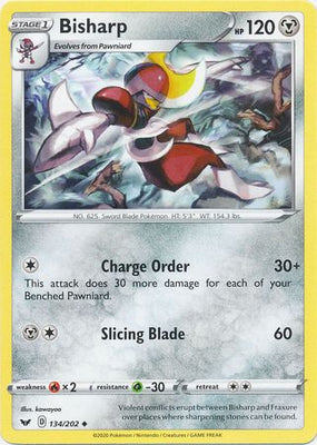 Pokemon Card Sword and Shield 134/202 Bisharp Uncommon
