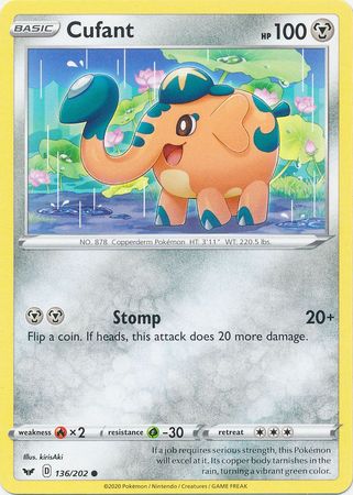 <transcy>Pokemon Card Sword and Shield 136/202 Cufant Common</transcy>