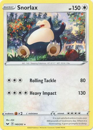 <transcy>Pokemon Card Schwert und Schild 140/202 Snorlax Rare</transcy>