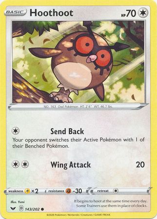 Pokemon Card Sword and Shield 143/202 Hoothoot Common