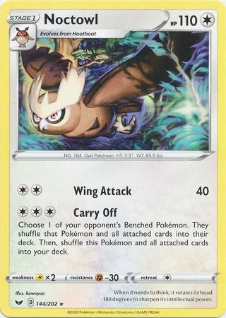 <transcy>Pokemon Card Schwert und Schild 144/202 Noctowl Rare</transcy>