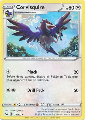 <transcy>Pokemon Card Schwert und Schild 151/202 Corvisquire Gelegentlich</transcy>