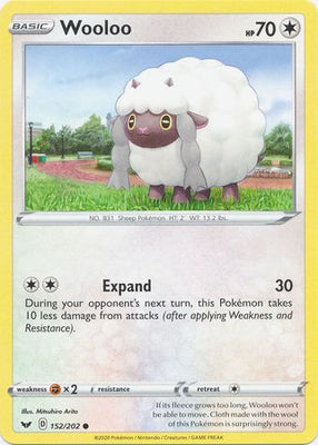 Pokemon Card Sword and Shield 152/202 Wooloo Common