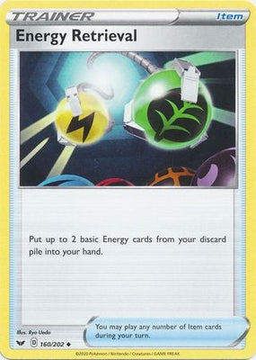 Pokemon Card Sword and Shield 160/202 Energy Retrieval item Uncommon