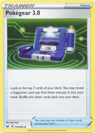 <transcy>Pokemon Card Schwert und Schild 174/202 Pokégear 3.0 Gegenstand Gelegentlich</transcy>