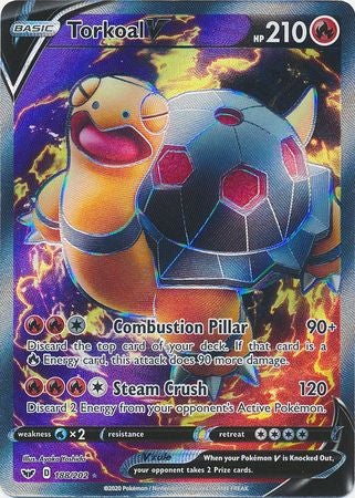 Pokemon Card Sword and Shield 188/202 Torkoal V Full Art