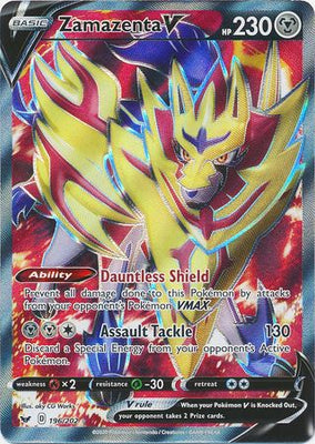 <transcy>لعبة Pokemon Card Sword and Shield 196/202 Zamazenta V Full Art</transcy>