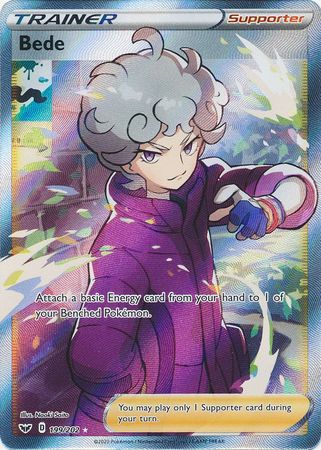 Pokemon Card Sword and Shield 199/202 Bede supporter Full Art