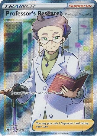 (S) Pokemon Card Sword and Shield 201/202 Professor's Research supporter Full Art