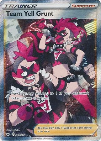 (S) Pokemon Card Sword and Shield 202/202 Team Yell Grunt supporter Full Art