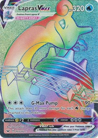 <transcy>Pokemon Card Schwert und Schild 203/202 Lapras VMAX Hyper Rare</transcy>