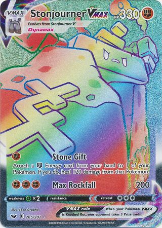 (S) Pokemon Card Sword and Shield 205/202 Stonjourner VMAX Hyper Rare