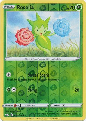 Pokemon Card Sword and Shield 003/202 3/202 Roselia Reverse Holo Common