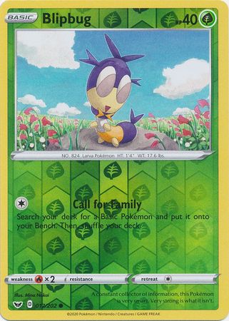 <transcy>Pokemon Card Schwert und Schild 017/202 17/202 Blipbug Reverse Holo Common</transcy>