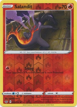 Pokemon Card Sword and Shield 027/202 27/202 Salandit Reverse Holo Common