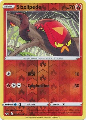 <transcy>Pokemon Card Schwert und Schild 037/202 37/202 Sizzlipede Reverse Holo Common</transcy>