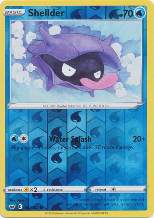 Pokemon Card Sword and Shield 040/202 40/202 Shellder Reverse Holo Common