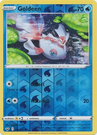 Pokemon Card Sword and Shield 046/202 46/202 Goldeen Reverse Holo Common