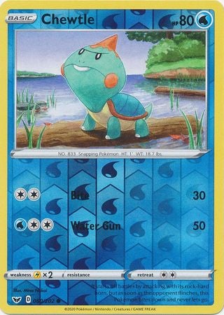 <transcy>Pokemon Card Schwert und Schild 060/202 60/202 Chewtle Reverse Holo Common</transcy>